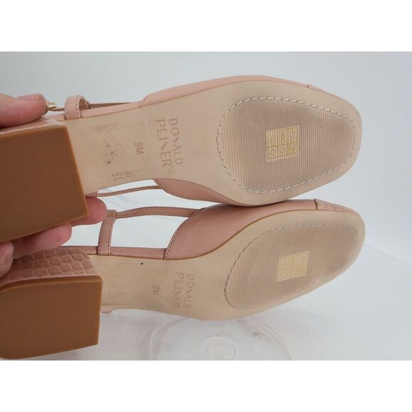 Donald Pliner Reval Pump Womens Size 9M Pink blush Leather Slingback Block Heel - Picture 6 of 10